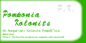 pomponia kolonits business card